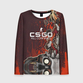 Женский лонгслив 3D с принтом cs:go - Kill Confirmed Style (Убийство подтверждено) в городе Новоалтайск, 100% полиэстер | длинные рукава, круглый вырез горловины, полуприлегающий силуэт | confirmed | cs | csgo | kill | kills | usp | usp s | го | кс | подтверждено