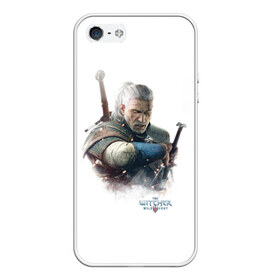 Чехол для iPhone 5/5S матовый с принтом The Witcher в городе Новоалтайск, Силикон | Область печати: задняя сторона чехла, без боковых панелей | witcher | ведьмак | геральт