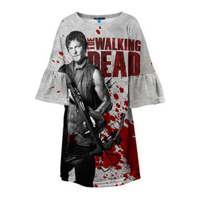 Детское платье 3D с принтом Walking Dead в городе Новоалтайск, 100% полиэстер | прямой силуэт, чуть расширенный к низу. Круглая горловина, на рукавах — воланы | ходячие мертвецы