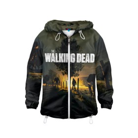 Детская ветровка 3D с принтом Walking Dead в городе Новоалтайск, 100% полиэстер | подол и капюшон оформлены резинкой с фиксаторами, по бокам два кармана без застежек, один потайной карман на груди | ходячие мертвецы