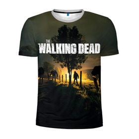 Мужская футболка 3D спортивная с принтом Walking Dead в городе Новоалтайск, 100% полиэстер с улучшенными характеристиками | приталенный силуэт, круглая горловина, широкие плечи, сужается к линии бедра | ходячие мертвецы
