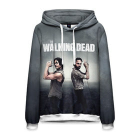 Мужская толстовка 3D с принтом Walking Dead в городе Новоалтайск, 100% полиэстер | двухслойный капюшон со шнурком для регулировки, мягкие манжеты на рукавах и по низу толстовки, спереди карман-кенгуру с мягким внутренним слоем. | ходячие мертвецы