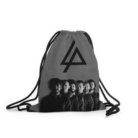 Рюкзак-мешок 3D с принтом LINKIN PARK в городе Новоалтайск, 100% полиэстер | плотность ткани — 200 г/м2, размер — 35 х 45 см; лямки — толстые шнурки, застежка на шнуровке, без карманов и подкладки | Тематика изображения на принте: linkin park | линкин парк | музыка | рок | рок группа