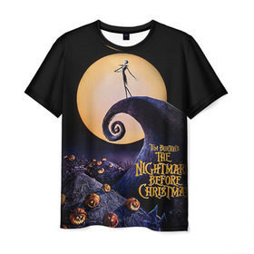 Мужская футболка 3D с принтом nightmare before christmas в городе Новоалтайск, 100% полиэфир | прямой крой, круглый вырез горловины, длина до линии бедер | helloween | бертон | бугимен | бугимэн | вампиры | джек скелингтон | доктор филькельштейн | корыто | крыто | кукла | повелитель тыкв | рождество | сhristmas | салли | тим | тим бертон | тыква | хеллоуин | шито