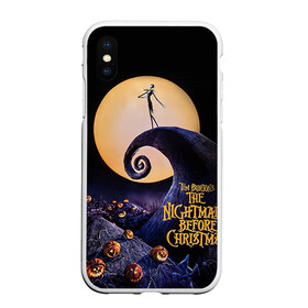 Чехол для iPhone XS Max матовый с принтом nightmare before christmas в городе Новоалтайск, Силикон | Область печати: задняя сторона чехла, без боковых панелей | helloween | бертон | бугимен | бугимэн | вампиры | джек скелингтон | доктор филькельштейн | корыто | крыто | кукла | повелитель тыкв | рождество | сhristmas | салли | тим | тим бертон | тыква | хеллоуин | шито