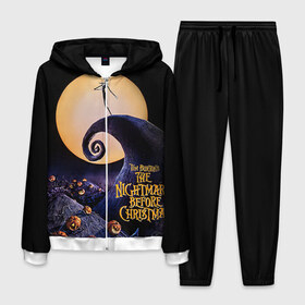 Мужской костюм 3D с принтом nightmare before christmas в городе Новоалтайск, 100% полиэстер | Манжеты и пояс оформлены тканевой резинкой, двухслойный капюшон со шнурком для регулировки, карманы спереди | helloween | бертон | бугимен | бугимэн | вампиры | джек скелингтон | доктор филькельштейн | корыто | крыто | кукла | повелитель тыкв | рождество | сhristmas | салли | тим | тим бертон | тыква | хеллоуин | шито