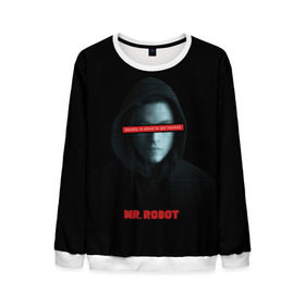 Мужской свитшот 3D с принтом Mr Robot в городе Новоалтайск, 100% полиэстер с мягким внутренним слоем | круглый вырез горловины, мягкая резинка на манжетах и поясе, свободная посадка по фигуре | fsociety | mr robot | анонимус | мистер робот