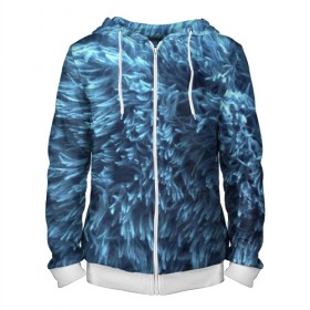 Мужская толстовка 3D на молнии с принтом Меховой шарик в городе Новоалтайск, 100% полиэстер | длина до линии бедра, манжеты и пояс оформлены мягкой тканевой резинкой, двухслойный капюшон со шнурком для регулировки, спереди молния, по бокам два кармана | мех | текстура | узор