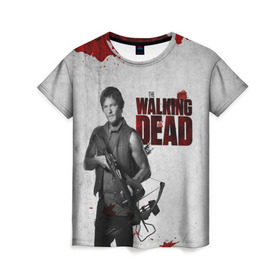 Женская футболка 3D с принтом The Walking Dead в городе Новоалтайск, 100% полиэфир ( синтетическое хлопкоподобное полотно) | прямой крой, круглый вырез горловины, длина до линии бедер | the walking dead | америка | апокалипсис | глен | дерил | зомби | карл | кровь | рик | сша | ходячие мертвецы