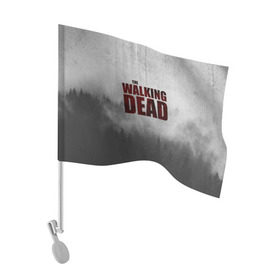 Флаг для автомобиля с принтом The Walking Dead в городе Новоалтайск, 100% полиэстер | Размер: 30*21 см | the walking dead | америка | апокалипсис | глен | дерил | зомби | карл | кровь | рик | сша | ходячие мертвецы