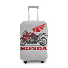 Чехол для чемодана 3D с принтом Honda 2 в городе Новоалтайск, 86% полиэфир, 14% спандекс | двустороннее нанесение принта, прорези для ручек и колес | honda | moto | мото | мотоцикл | мотоциклы | хонда
