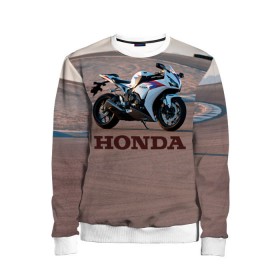 Детский свитшот 3D с принтом Honda 1 в городе Новоалтайск, 100% полиэстер | свободная посадка, прямой крой, мягкая тканевая резинка на рукавах и понизу свитшота | honda | moto | мото | мотоцикл | мотоциклы | хонда