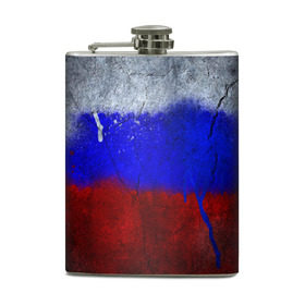 Фляга с принтом Триколор (Краской на земле) в городе Новоалтайск, металлический корпус | емкость 0,22 л, размер 125 х 94 мм. Виниловая наклейка запечатывается полностью | Тематика изображения на принте: russia | белый | красный | российский флаг | россия | синий | триколор