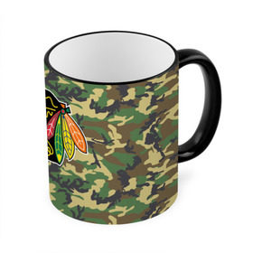 Кружка 3D с принтом Blackhawks Camouflage в городе Новоалтайск, керамика | ёмкость 330 мл | camouflage | chicago blackhawks | hockey | nhl | нхл | хоккей