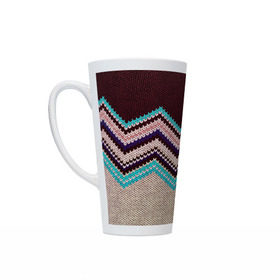 Кружка Латте с принтом Плетение в городе Новоалтайск, Белая керамика | Объем 480 мл; Высота 150 мм; Диаметр 90 мм | зигзаг | свитер | текстура