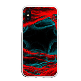Чехол для iPhone XS Max матовый с принтом Fractal в городе Новоалтайск, Силикон | Область печати: задняя сторона чехла, без боковых панелей | волны | красный | черный