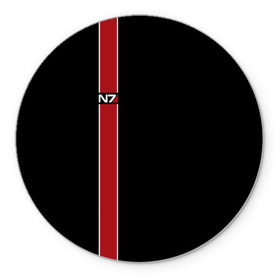 Коврик круглый с принтом Mass Effect N7 в городе Новоалтайск, резина и полиэстер | круглая форма, изображение наносится на всю лицевую часть | космос