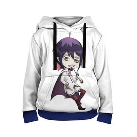 Детская толстовка 3D с принтом Blue Exorcist Мефисто в городе Новоалтайск, 100% полиэстер | двухслойный капюшон со шнурком для регулировки, мягкие манжеты на рукавах и по низу толстовки, спереди карман-кенгуру с мягким внутренним слоем | ao no exorcist | демон | сатана | синий экзорцист