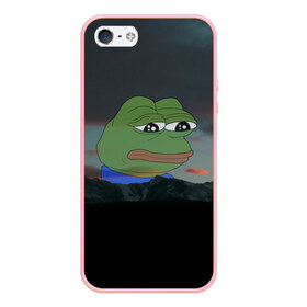 Чехол для iPhone 5/5S матовый с принтом Sad frog в городе Новоалтайск, Силикон | Область печати: задняя сторона чехла, без боковых панелей | pepe | пепе