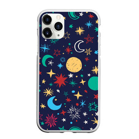 Чехол для iPhone 11 Pro Max матовый с принтом Звездное небо в городе Новоалтайск, Силикон |  | абстракция | арт | звезды | космос | луна | месяц | небо | планеты
