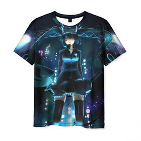 Мужская футболка 3D с принтом Hatsune Miku в городе Новоалтайск, 100% полиэфир | прямой крой, круглый вырез горловины, длина до линии бедер | hatsune miku | miku | аниме | мику | мику хацунэ