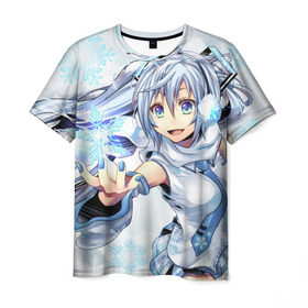 Мужская футболка 3D с принтом Hatsune Miku в городе Новоалтайск, 100% полиэфир | прямой крой, круглый вырез горловины, длина до линии бедер | hatsune miku | miku | vocaloid | аниме | мику | мику хацунэ