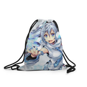 Рюкзак-мешок 3D с принтом Hatsune Miku в городе Новоалтайск, 100% полиэстер | плотность ткани — 200 г/м2, размер — 35 х 45 см; лямки — толстые шнурки, застежка на шнуровке, без карманов и подкладки | Тематика изображения на принте: hatsune miku | miku | vocaloid | аниме | мику | мику хацунэ