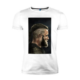 Мужская футболка премиум с принтом Ragnar Lodbrock в городе Новоалтайск, 92% хлопок, 8% лайкра | приталенный силуэт, круглый вырез ворота, длина до линии бедра, короткий рукав | ragnar lodbrock | vikings | викинги | рагнар лодброк