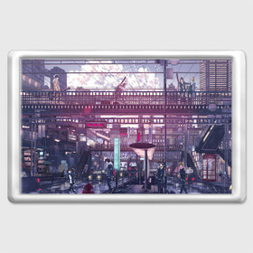 Магнит 45*70 с принтом Город в городе Новоалтайск, Пластик | Размер: 78*52 мм; Размер печати: 70*45 | anime | art | city | аниме | арт | город