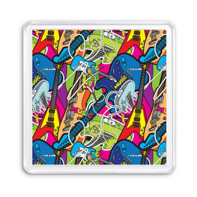 Магнит 55*55 с принтом POP ART в городе Новоалтайск, Пластик | Размер: 65*65 мм; Размер печати: 55*55 мм | music | popart | rock | гитара | поп арт