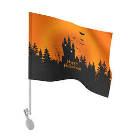 Флаг для автомобиля с принтом Halloween в городе Новоалтайск, 100% полиэстер | Размер: 30*21 см | cat | dark | halloween | вамп | вампир | ведьма | готика | кот | кошка | магия | ночь | тыква | хэллоуин