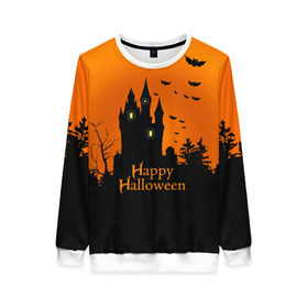 Женский свитшот 3D с принтом Halloween в городе Новоалтайск, 100% полиэстер с мягким внутренним слоем | круглый вырез горловины, мягкая резинка на манжетах и поясе, свободная посадка по фигуре | cat | dark | halloween | вамп | вампир | ведьма | готика | кот | кошка | магия | ночь | тыква | хэллоуин