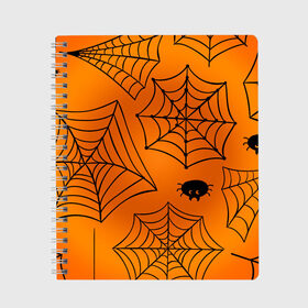 Тетрадь с принтом Halloween в городе Новоалтайск, 100% бумага | 48 листов, плотность листов — 60 г/м2, плотность картонной обложки — 250 г/м2. Листы скреплены сбоку удобной пружинной спиралью. Уголки страниц и обложки скругленные. Цвет линий — светло-серый
 | cat | dark | halloween | вамп | вампир | ведьма | готика | кот | кошка | магия | ночь | тыква | хэллоуин