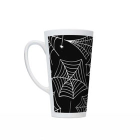Кружка Латте с принтом Halloween в городе Новоалтайск, Белая керамика | Объем 480 мл; Высота 150 мм; Диаметр 90 мм | cat | dark | halloween | вамп | вампир | ведьма | готика | кот | кошка | магия | ночь | тыква | хэллоуин