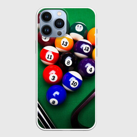 Чехол для iPhone 13 Pro Max с принтом Бильярд в городе Новоалтайск,  |  | Тематика изображения на принте: кий | стол | шары