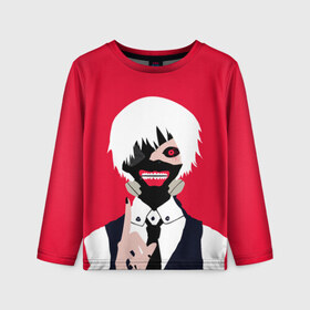 Детский лонгслив 3D с принтом Tokyo Ghoul в городе Новоалтайск, 100% полиэстер | длинные рукава, круглый вырез горловины, полуприлегающий силуэт
 | anime | tokyo ghoul | аниме | гуль | токийский гуль