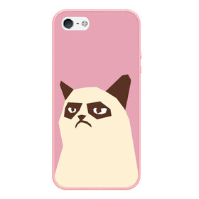 Чехол для iPhone 5/5S матовый с принтом Grumpy cat pink в городе Новоалтайск, Силикон | Область печати: задняя сторона чехла, без боковых панелей | кот | мем | угрюмый