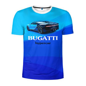 Мужская футболка 3D спортивная с принтом Bugatti hypercar в городе Новоалтайск, 100% полиэстер с улучшенными характеристиками | приталенный силуэт, круглая горловина, широкие плечи, сужается к линии бедра | bugatti | chiron | hypercar | бугатти | гиперкар | суперкар | широн