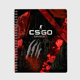 Тетрадь с принтом csgo - Survivor Z Style (Выживший) в городе Новоалтайск, 100% бумага | 48 листов, плотность листов — 60 г/м2, плотность картонной обложки — 250 г/м2. Листы скреплены сбоку удобной пружинной спиралью. Уголки страниц и обложки скругленные. Цвет линий — светло-серый
 | cs | csgo | famas | survivor | z | выживший | го | кс