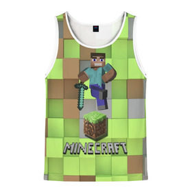 Мужская майка 3D с принтом Minecraft в городе Новоалтайск, 100% полиэстер | круглая горловина, приталенный силуэт, длина до линии бедра. Пройма и горловина окантованы тонкой бейкой | Тематика изображения на принте: майнкрафт