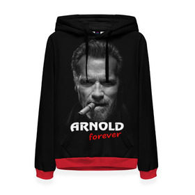 Женская толстовка 3D с принтом Arnold forever в городе Новоалтайск, 100% полиэстер  | двухслойный капюшон со шнурком для регулировки, мягкие манжеты на рукавах и по низу толстовки, спереди карман-кенгуру с мягким внутренним слоем. | актёр | арнольд шварценеггер | боевик | звезда | киногерой | супергерой | терминатор