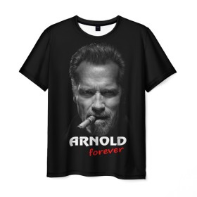 Мужская футболка 3D с принтом Arnold forever в городе Новоалтайск, 100% полиэфир | прямой крой, круглый вырез горловины, длина до линии бедер | актёр | арнольд шварценеггер | боевик | звезда | киногерой | супергерой | терминатор