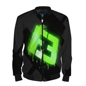 Мужской бомбер 3D с принтом cs:go - Flipsid3 (Black collection) в городе Новоалтайск, 100% полиэстер | застегивается на молнию, по бокам два кармана без застежек, по низу бомбера и на воротнике - эластичная резинка | cs | csgo | flipsid3 | го | кс