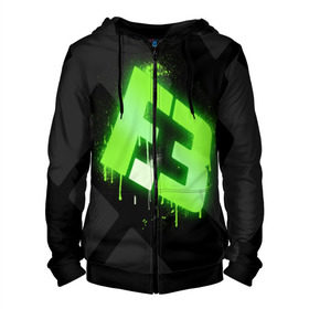 Мужская толстовка 3D на молнии с принтом cs:go - Flipsid3 (Black collection) в городе Новоалтайск, 100% полиэстер | длина до линии бедра, манжеты и пояс оформлены мягкой тканевой резинкой, двухслойный капюшон со шнурком для регулировки, спереди молния, по бокам два кармана | cs | csgo | flipsid3 | го | кс