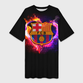 Платье-футболка 3D с принтом Barcelona7 в городе Новоалтайск,  |  | barcelona | football | барса | барселона | примера | футбол | чемпионат испании