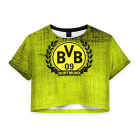 Женская футболка 3D укороченная с принтом Borussia5 в городе Новоалтайск, 100% полиэстер | круглая горловина, длина футболки до линии талии, рукава с отворотами | borussia | bvb | football | боруссия | бундеслига | дортмунд | футбол | чемпионат германии