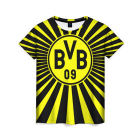 Женская футболка 3D с принтом Borussia1 в городе Новоалтайск, 100% полиэфир ( синтетическое хлопкоподобное полотно) | прямой крой, круглый вырез горловины, длина до линии бедер | borussia | bvb | football | боруссия | бундеслига | дортмунд | футбол | чемпионат германии