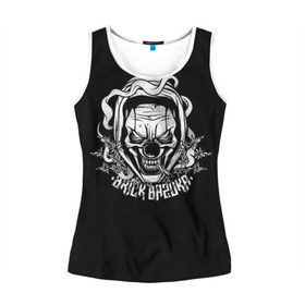 Женская майка 3D с принтом Brick Bazuka в городе Новоалтайск, 100% полиэстер | круглая горловина, прямой силуэт, длина до линии бедра | Тематика изображения на принте: brick bazuka | evil clown | hip hop | music | the chemodan clan | алексей алексеев | музыка | рэп | рэппер