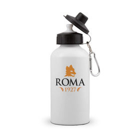 Бутылка спортивная с принтом AS Roma в городе Новоалтайск, металл | емкость — 500 мл, в комплекте две пластиковые крышки и карабин для крепления | 1927 | roma | фк «рома»