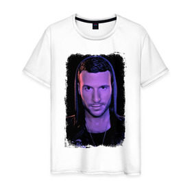 Мужская футболка хлопок с принтом Don Diablo (retro style) в городе Новоалтайск, 100% хлопок | прямой крой, круглый вырез горловины, длина до линии бедер, слегка спущенное плечо. | beatport | club | dj | don diablo | edm | electro | house | musical freedom | production | radio | retro style | spinnin | techno | top | trance | клуб | радио | трещины | царапины